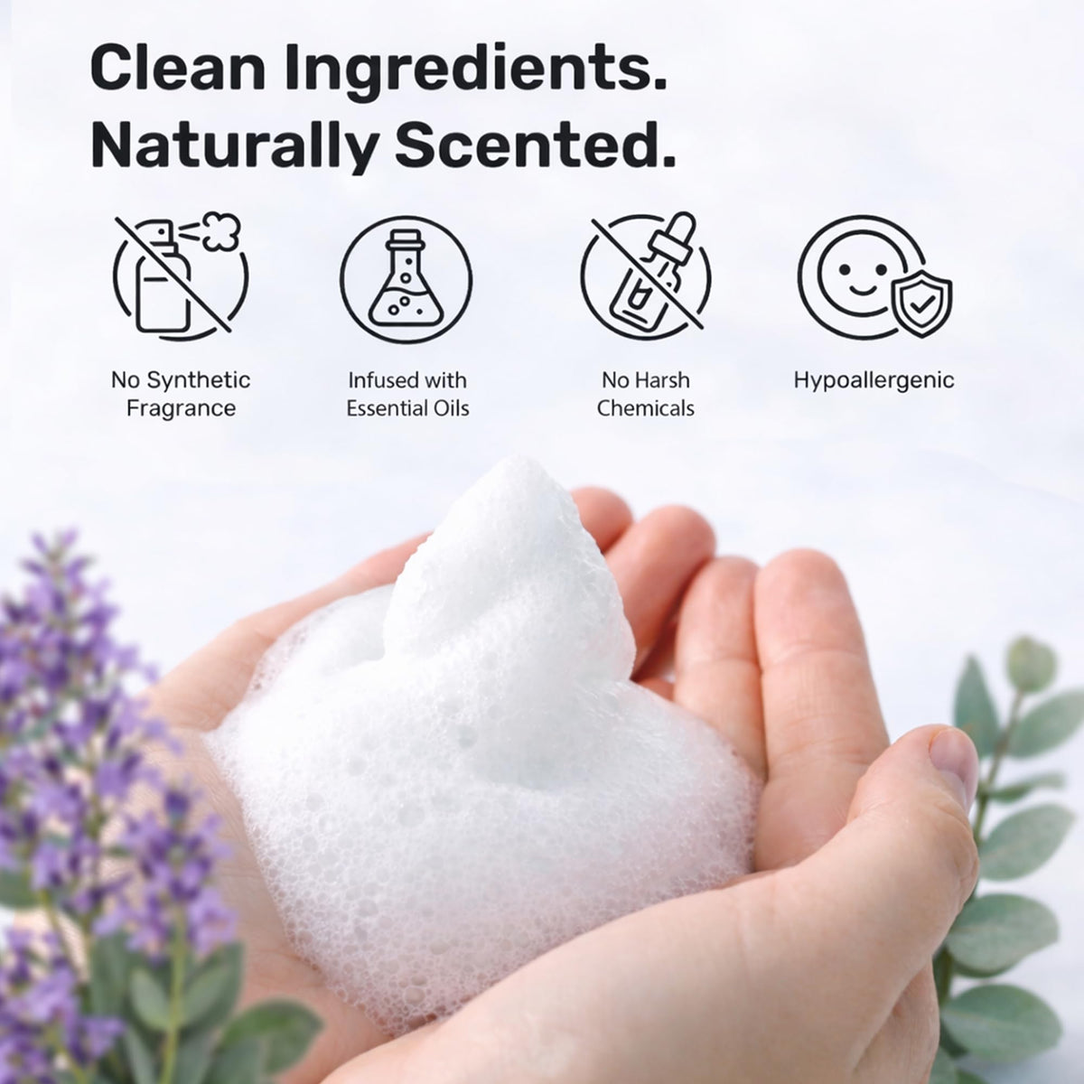kosmatology foam texture close-up showing creamy lather that moisturizes skin
