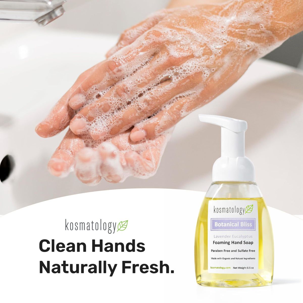 kosmatology label close-up highlighting organic ingredients and clean formula benefit