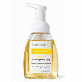 kosmatology front packaging shows lemon foaming soap, quick recognition and freshness