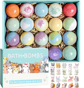 kottke front box packaging showing 20 bath bombs and colorful gift box, appealing gift