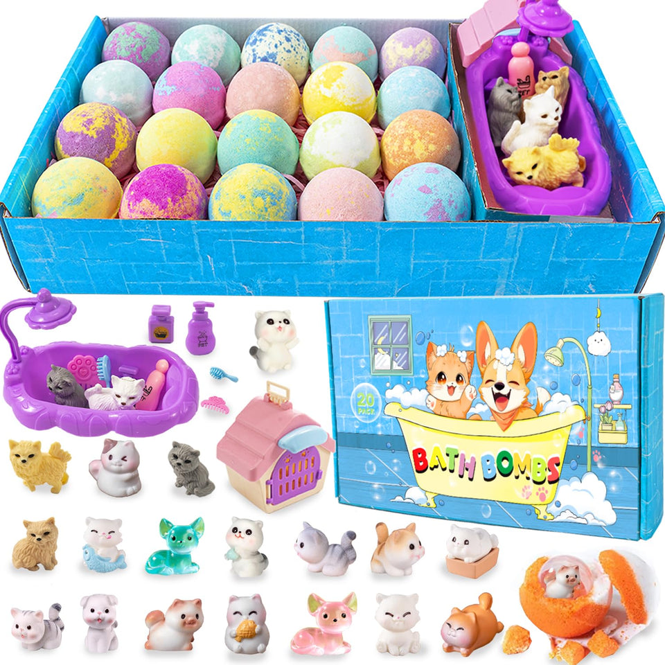 Kottke front packaging showing 20 colorful bath bombs and gift-ready box benefits