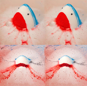 Kottke clear capsule opened to reveal shark toy, surprise element encourages bathing