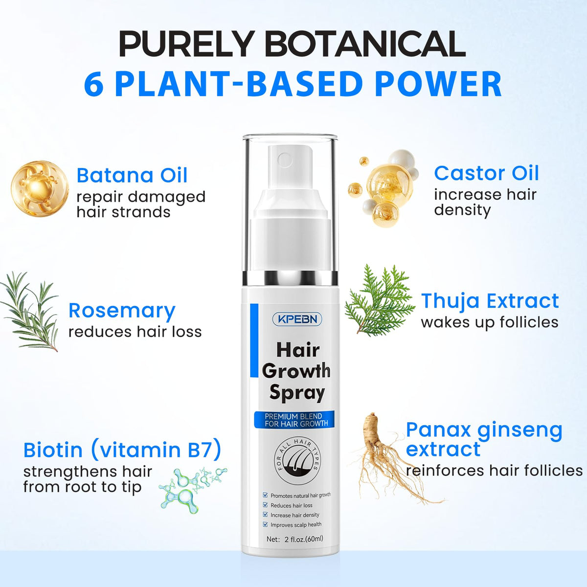 KPEBN application spray on scalp demonstrating targeted coverage and ease