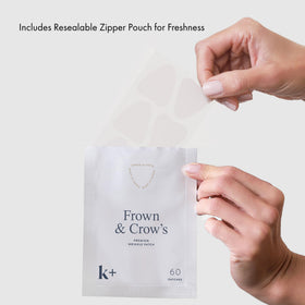 KPLUS patches beside pillow in bedside setting conveying sleep-time protection
