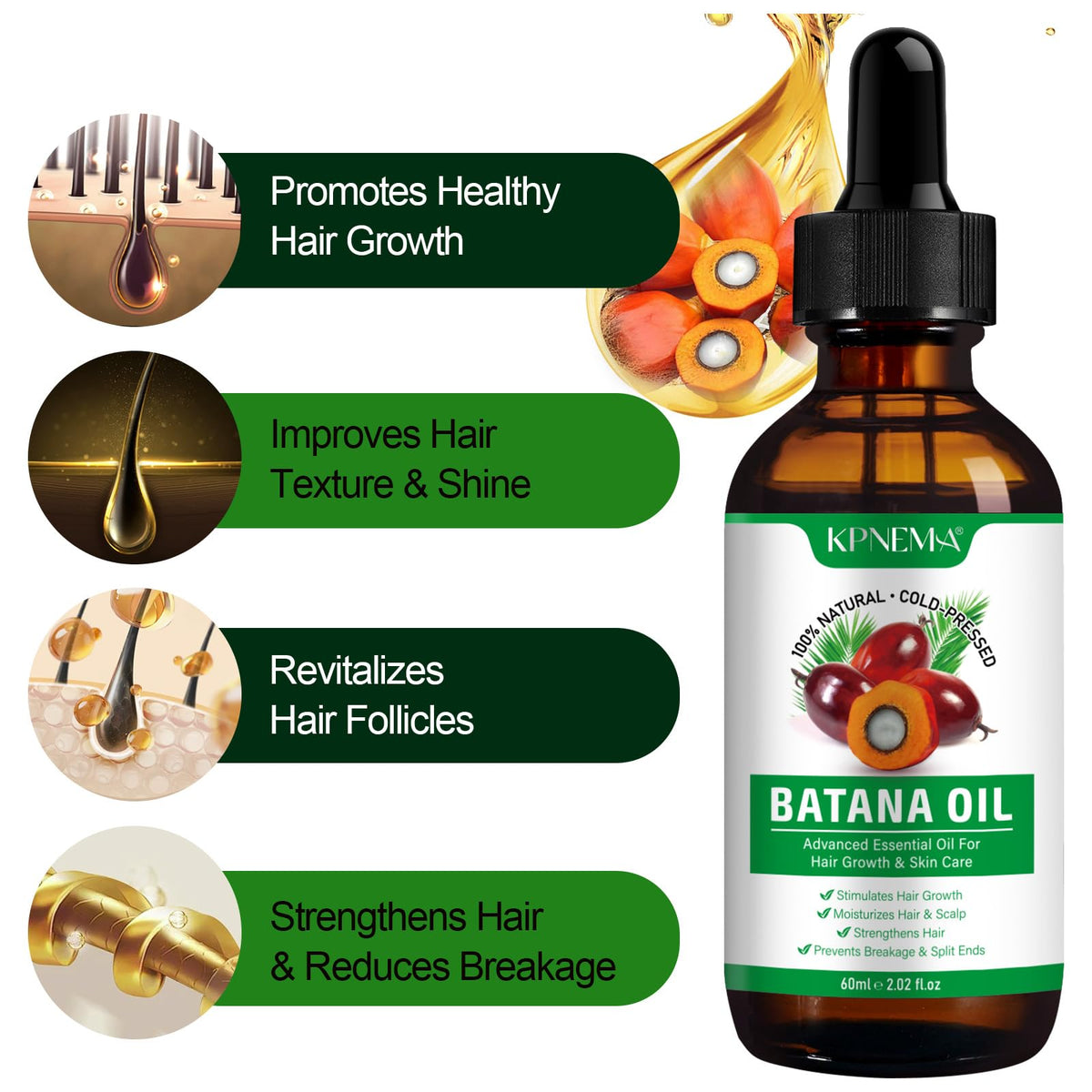 KPNEMA batana oil pouring texture close-up illustrating rich moisturizing feel