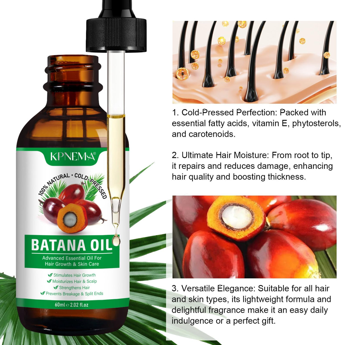 KPNEMA batana oil on fingertip applying to dry skin for added hydration