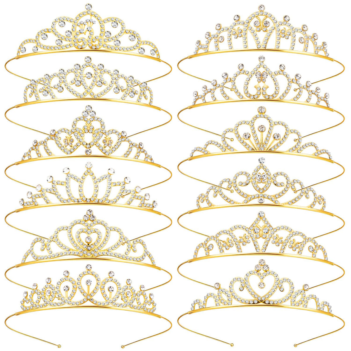 KQYSLXG front packaging showing 12 gold crown headbands, ideal for group events