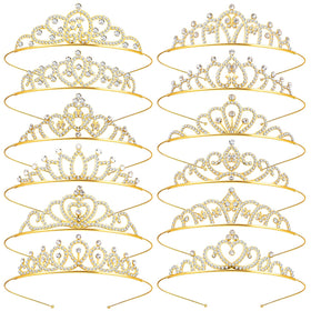 KQYSLXG front packaging showing 12 gold crown headbands, ideal for group events