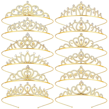 KQYSLXG front packaging showing 12 gold crown headbands, ideal for group events