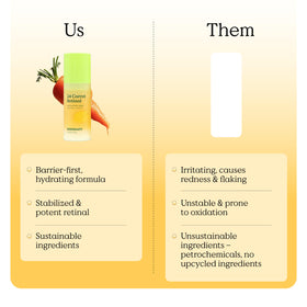 KraveBeauty label listing retinal and carrot extract for ingredient clarity