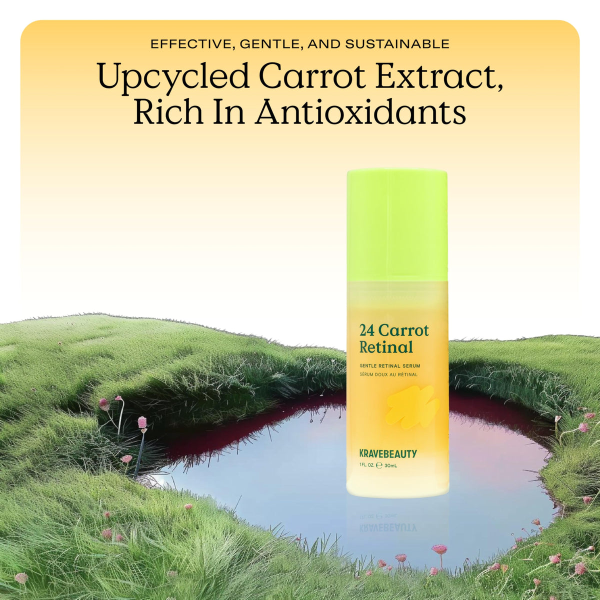 KraveBeauty close-up of serum texture highlighting fast absorption benefit