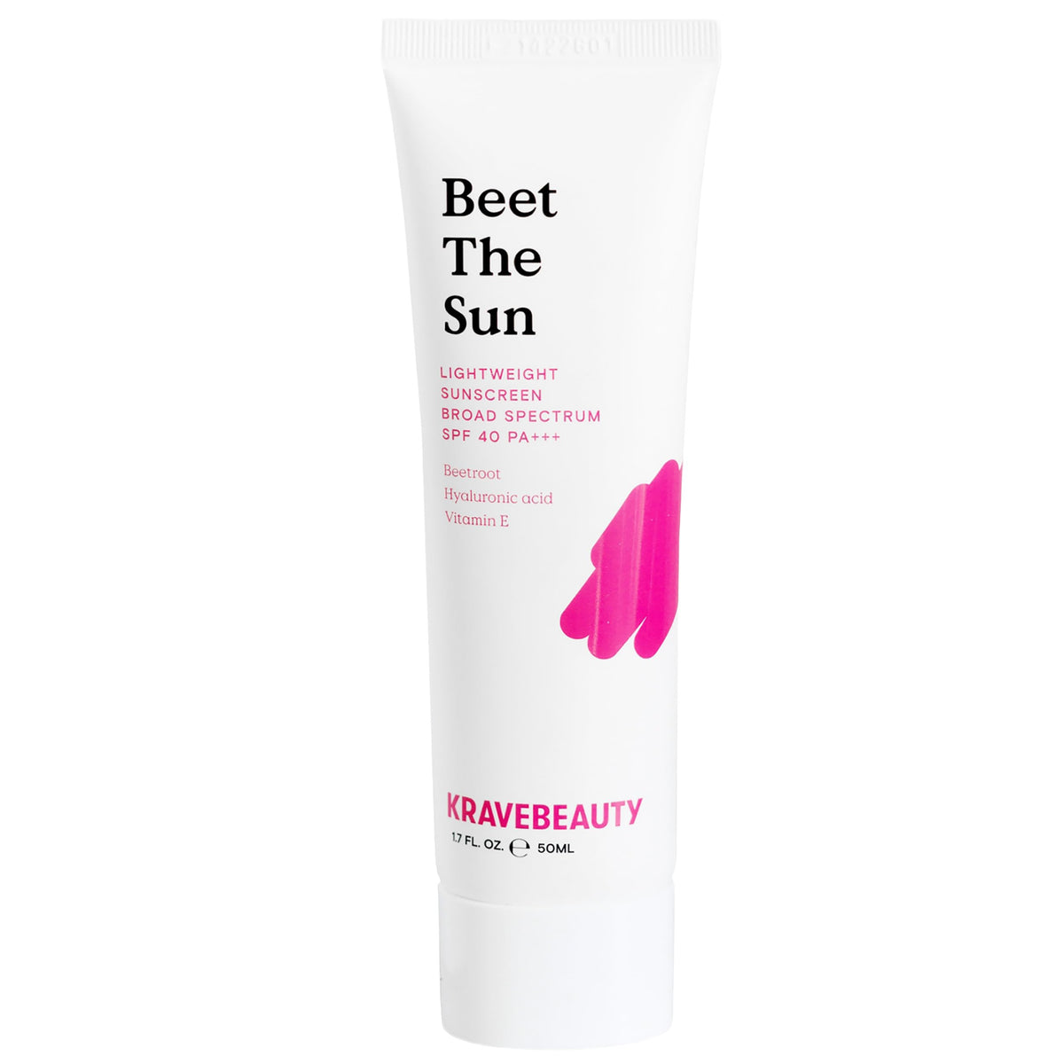 KraveBeauty front packaging tube showing SPF 40 benefiting daily protection