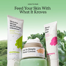 KraveBeauty in a morning routine setting showing compatible under-makeup benefit