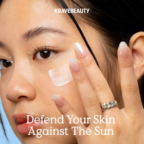 KraveBeauty pump dispensing sunscreen demonstrating easy controlled application benefit