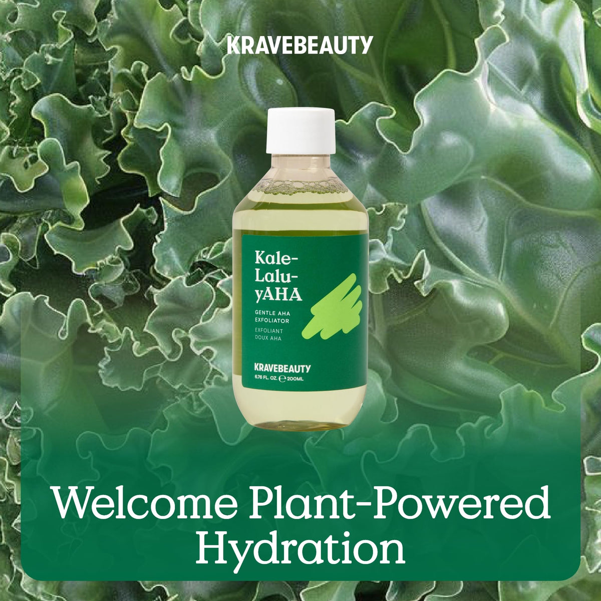 KraveBeauty with kale spinach and green tea emphasizing antioxidant benefits