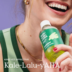 KraveBeauty label close-up highlighting active acids and ingredient clarity