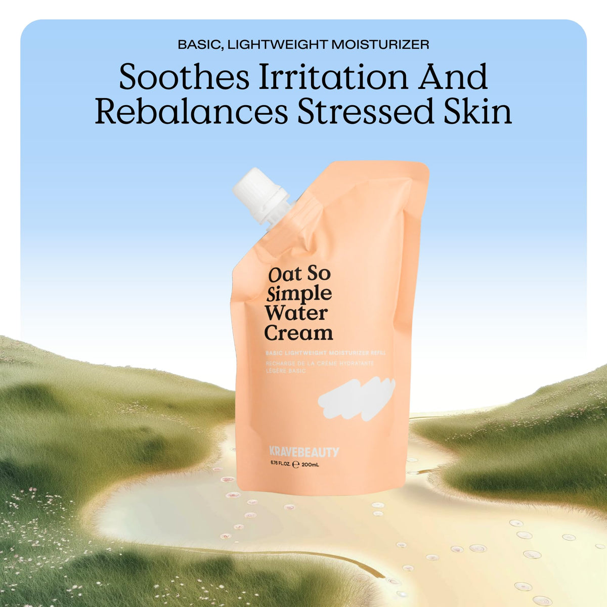 KraveBeauty refill pouch displaying economical, low-waste option