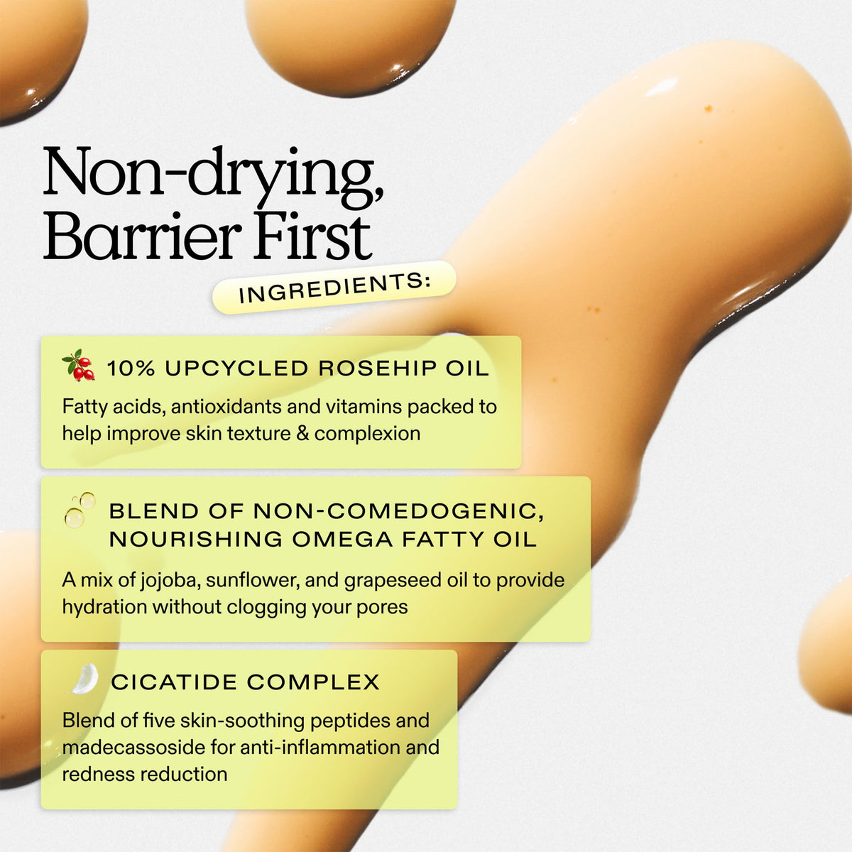 Close-up of KraveBeauty Oil La La label showing ingredient highlights and fragrance-free benefit