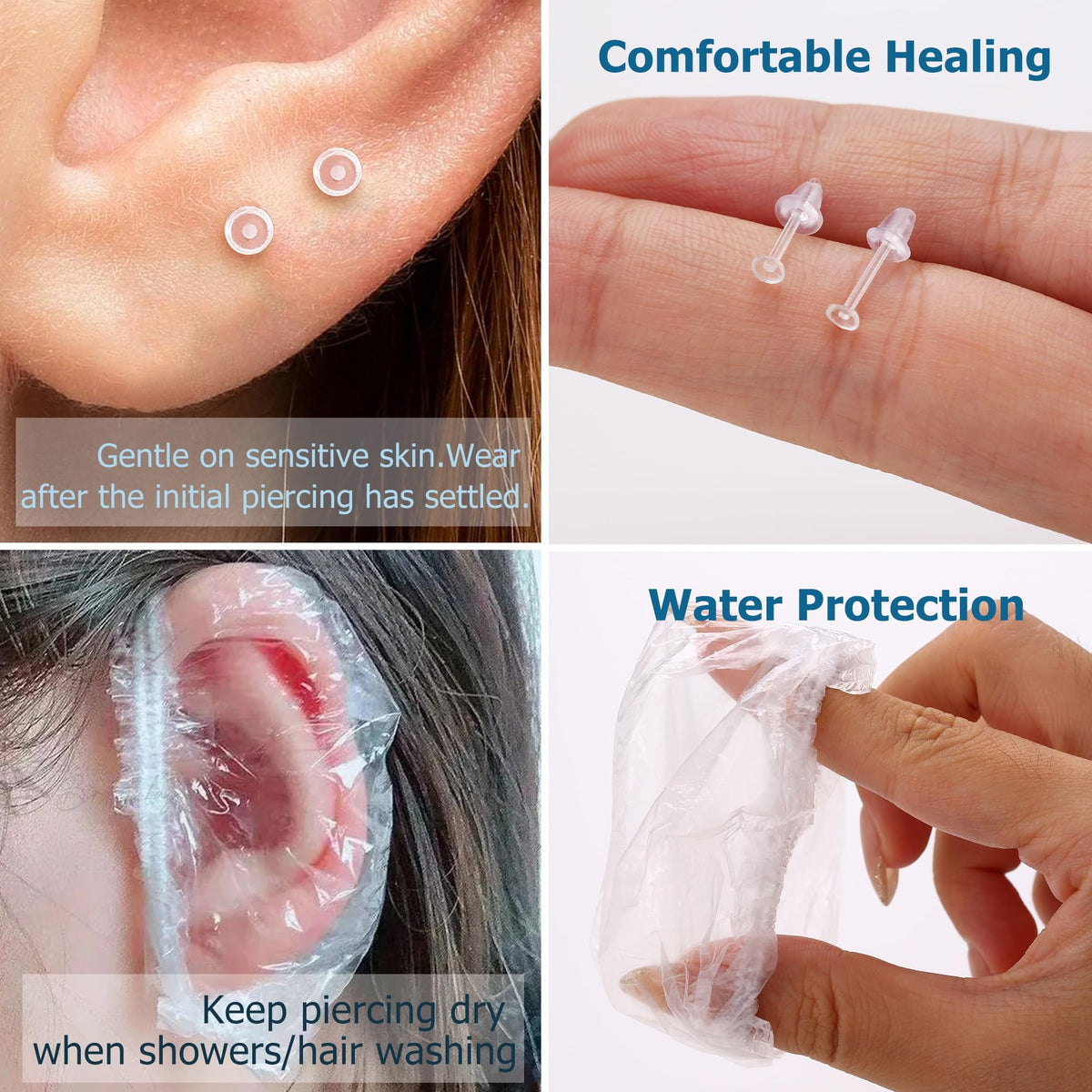 KRFY aftercare wipes discs and waterproof shields showing protection during healing