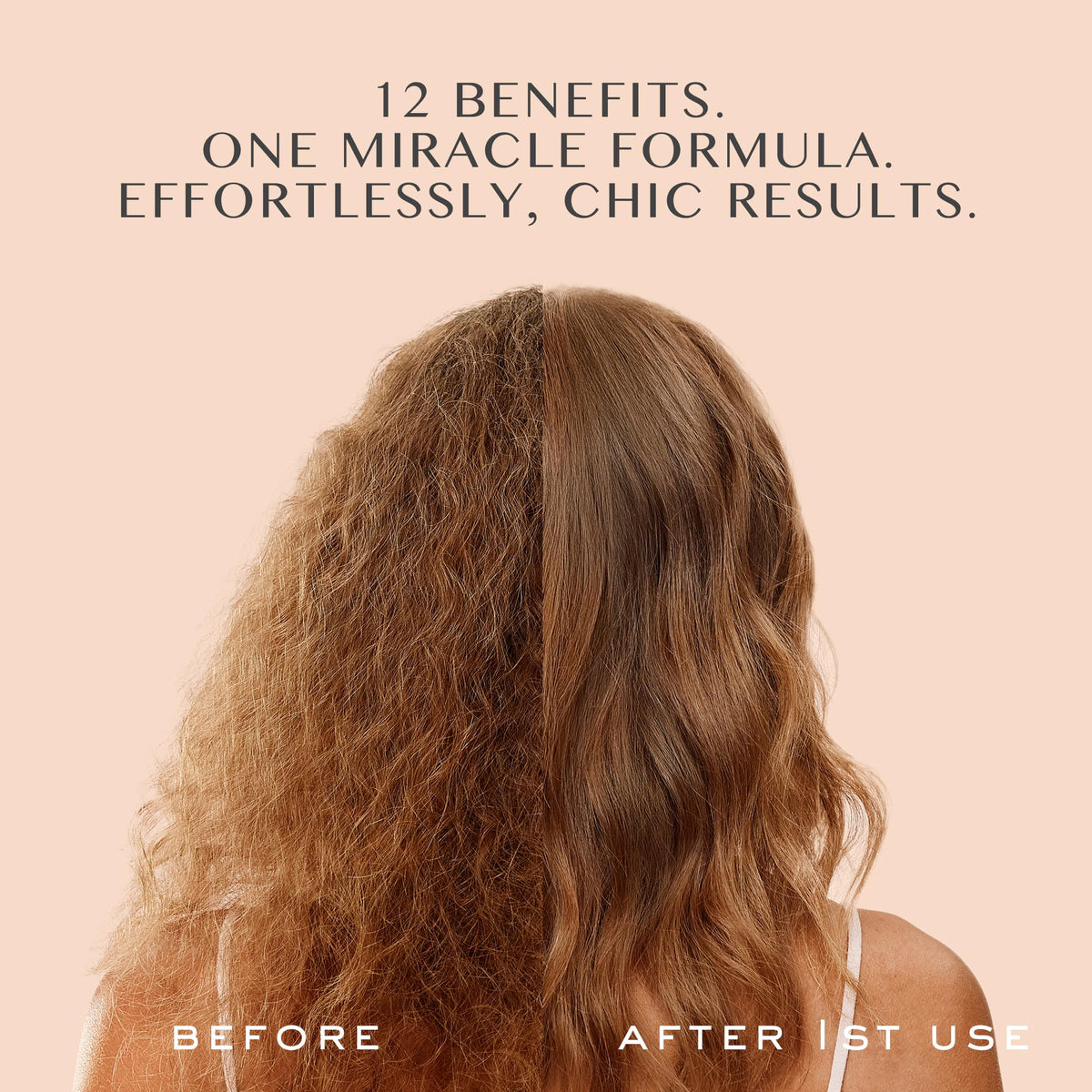 Kristin Ess before and after frizz control showing smoother hair