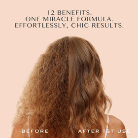 Kristin Ess before and after frizz control showing smoother hair