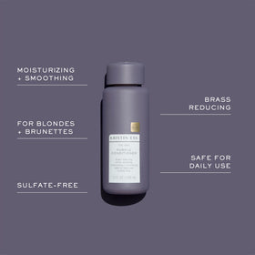 Kristin Ess label detail showing clean formula badges, sulfate-free reassurance
