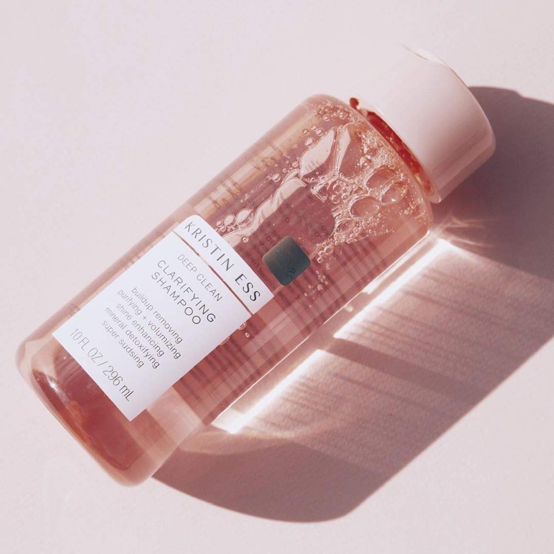 Kristin Ess back label close-up listing ingredients and usage benefits
