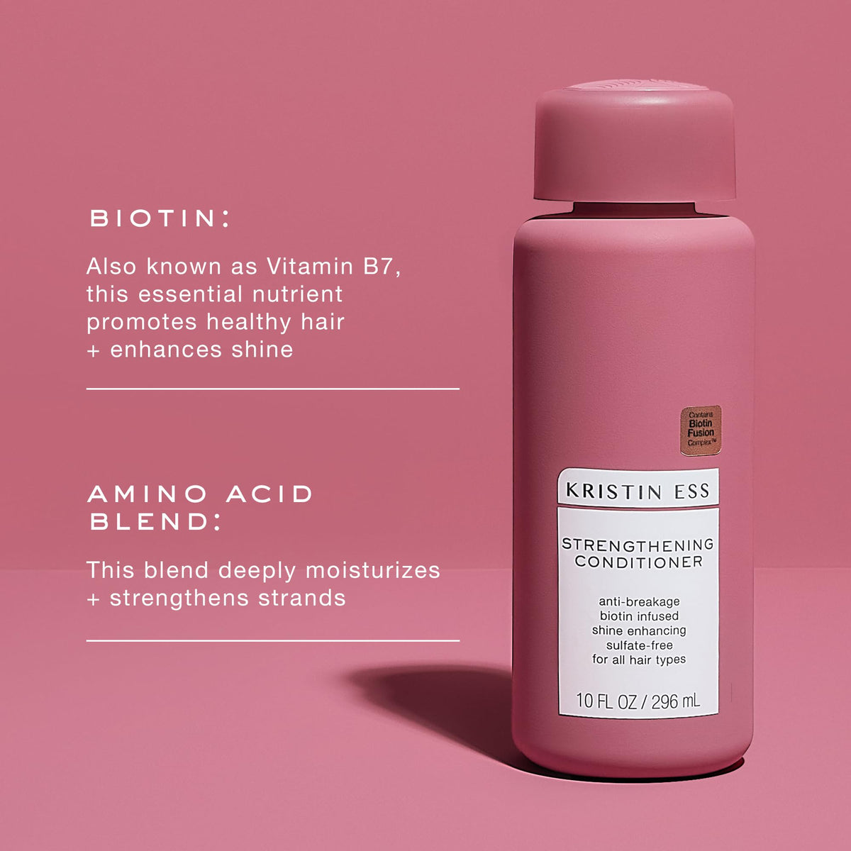 Kristin Ess close-up of conditioner cream highlighting rich hydration and smoothing benefit