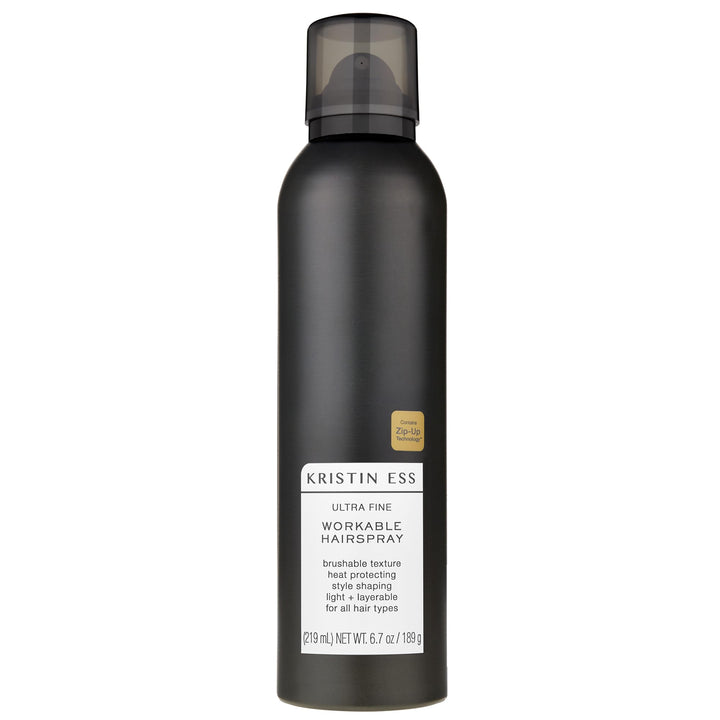 Kristin Ess front canister showing label and matte finish benefit