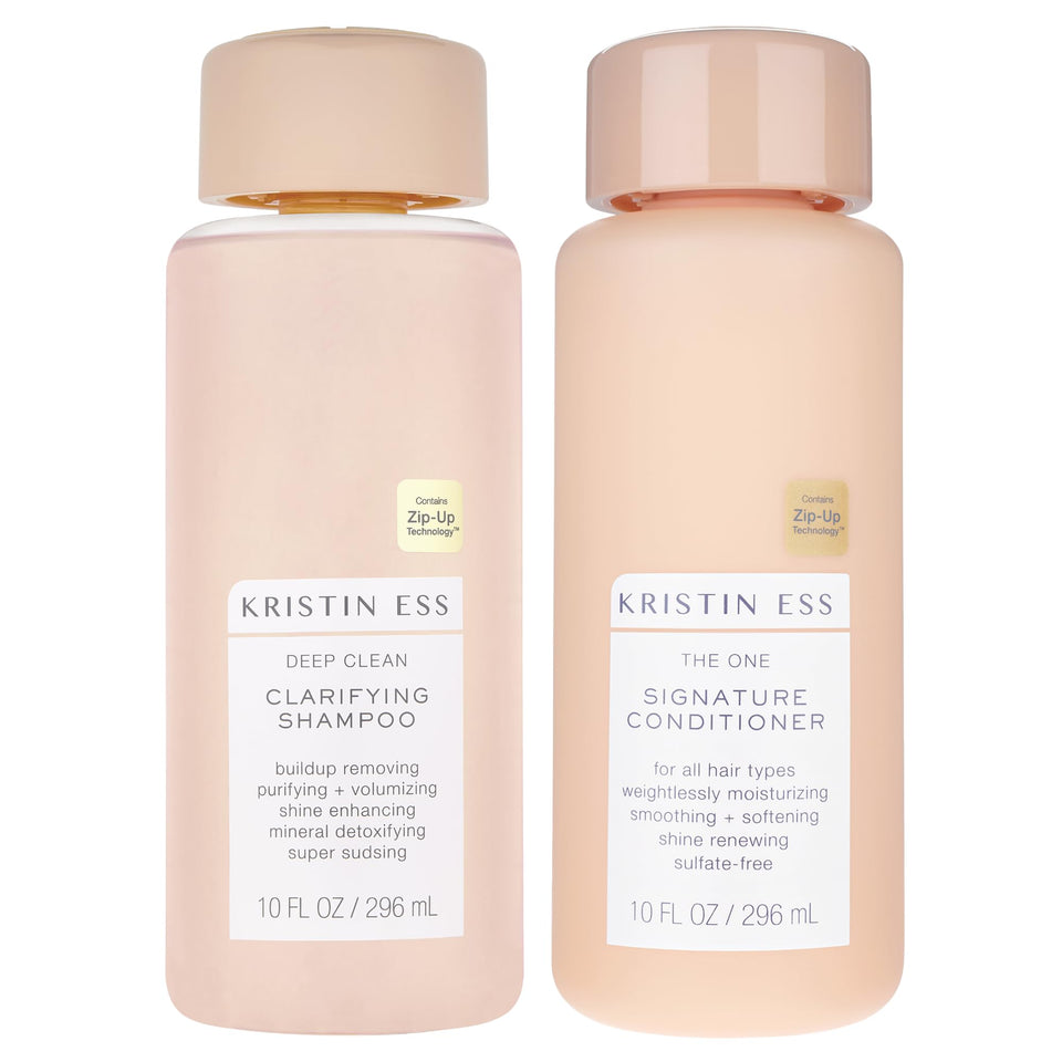 Kristin Ess front packaging showing clarifying set and fresh-clean benefit