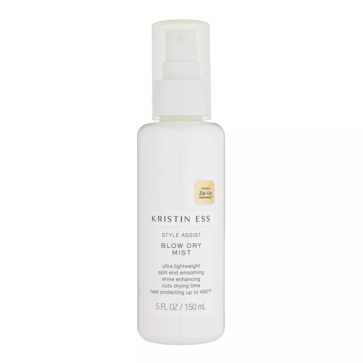 Kristin Ess front packaging showing hydrating heat spray protection and shine