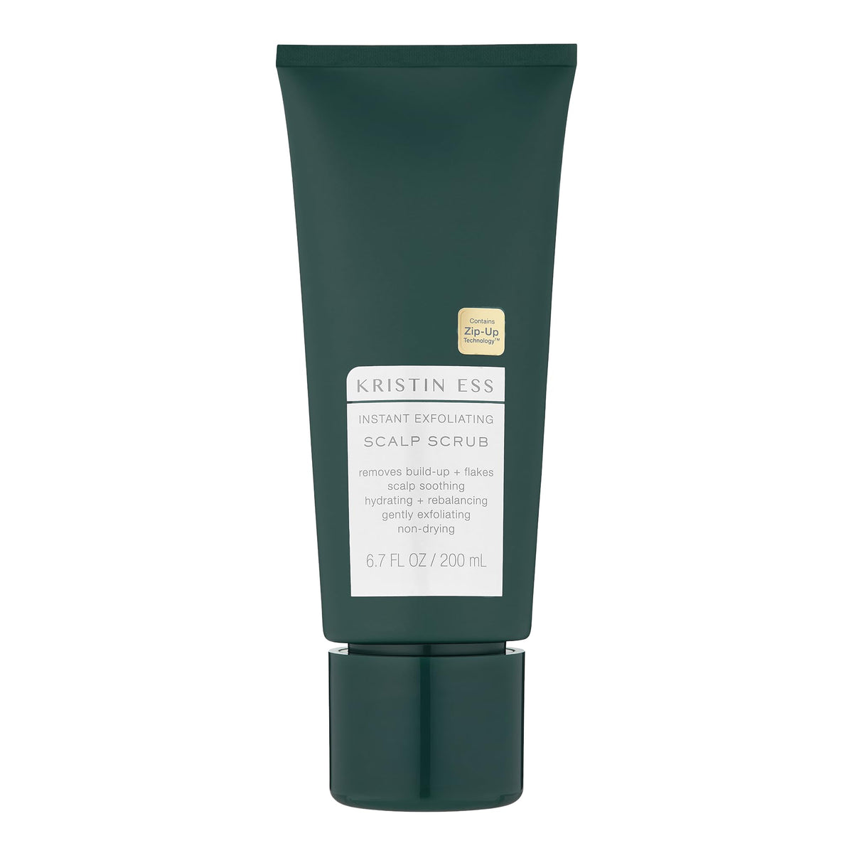 Kristin Ess front packaging showing scrub bottle and label benefit