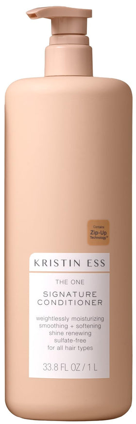 Kristin Ess front packaging showing 33.8 fl oz bottle and label benefit