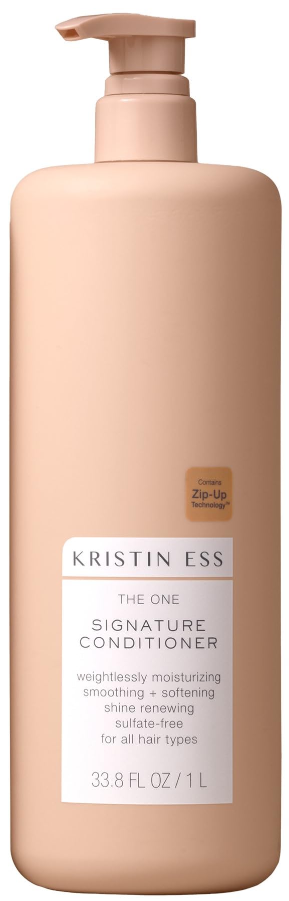 Kristin Ess front packaging showing 33.8 fl oz bottle and label benefit