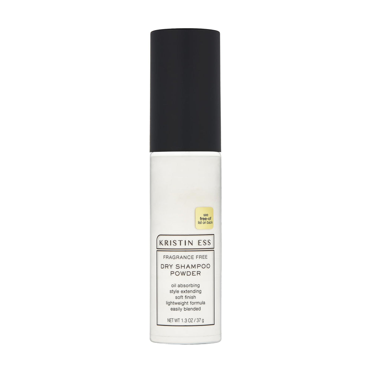 Kristin Ess front packaging showing label and 1.3 oz compact, highlights clean formula benefit