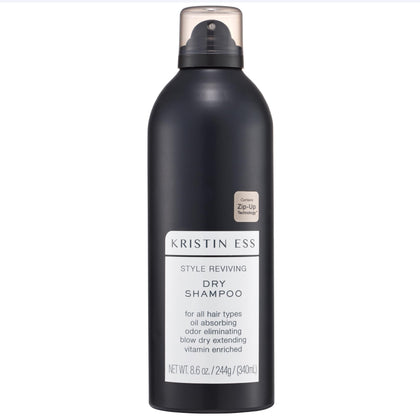 Kristin Ess front packaging shows jumbo can and product benefit volume