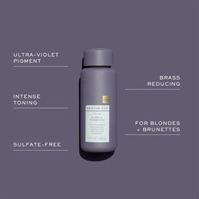 Kristin Ess shampoo foamy lather demonstrating toning action and coverage