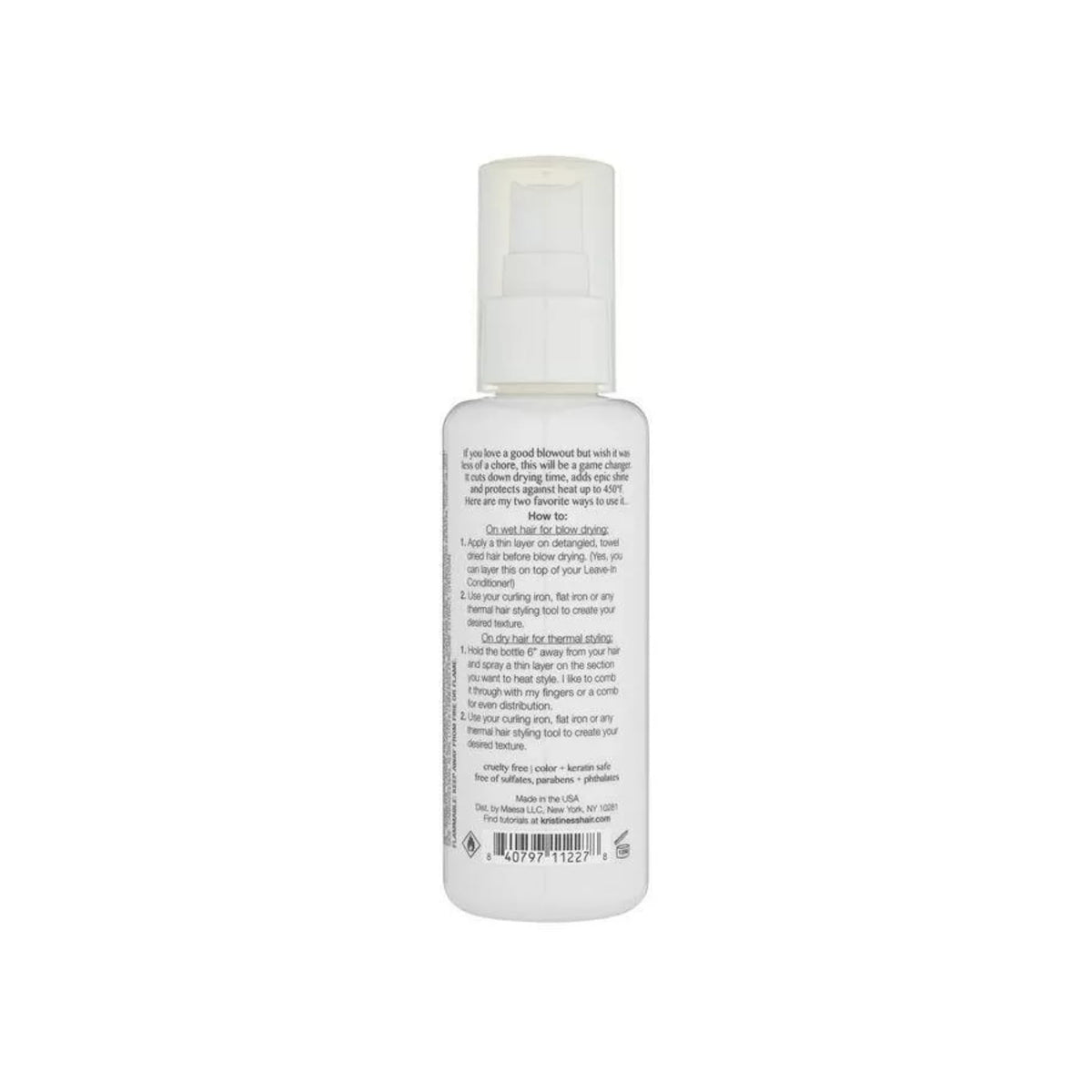 Kristin Ess spray on bathroom counter in styling routine for hydrated hair
