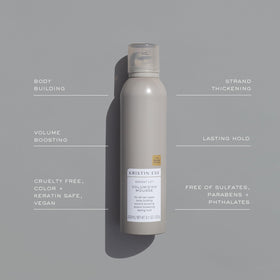 Kristin Ess mousse used during blow-dry to create long-lasting body