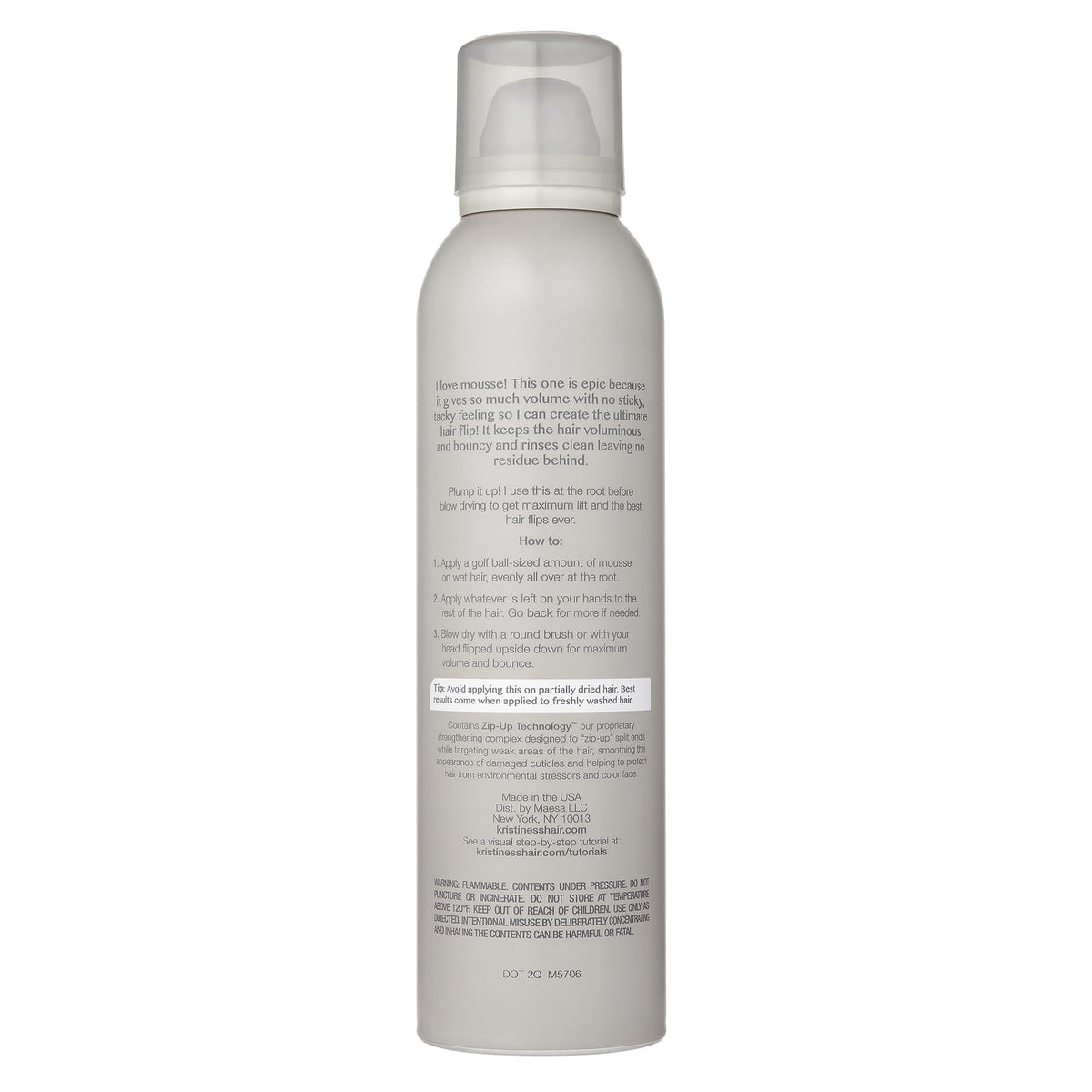 Kristin Ess mousse foam close-up demonstrating airy texture benefit