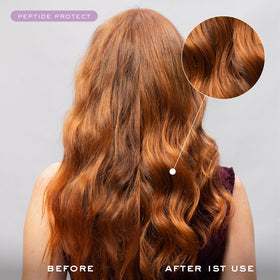 Kristin Ess before and after hair comparison showing improved shine and reduced frizz