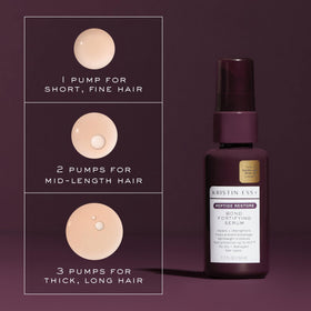 Kristin Ess pump and label detail highlighting easy dispensing and ingredient visibility