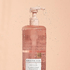 Kristin Ess pump top and label close-up for easy dispensing benefit