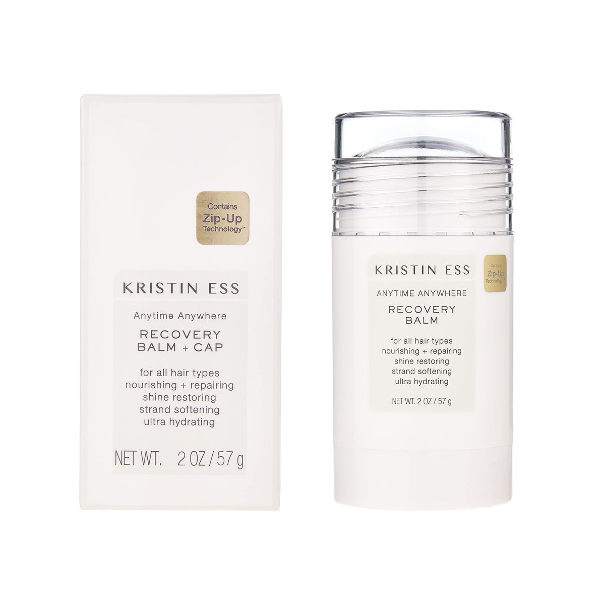 Kristin Ess recovery balm front label shows product and size benefit
