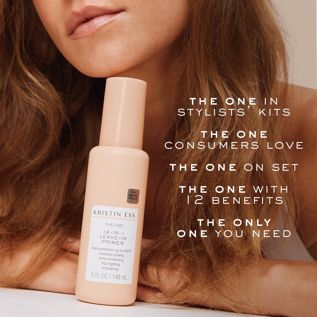 Kristin Ess mist closeup illustrating even, lightweight application