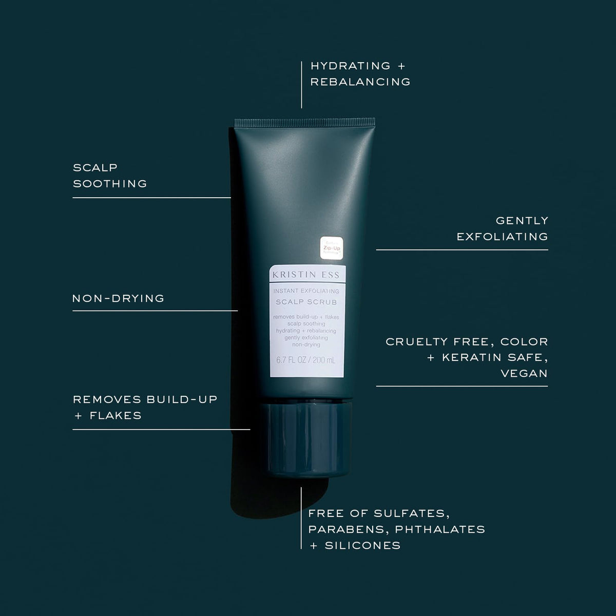 Kristin Ess texture close-up revealing sugar exfoliant and moisturizing texture