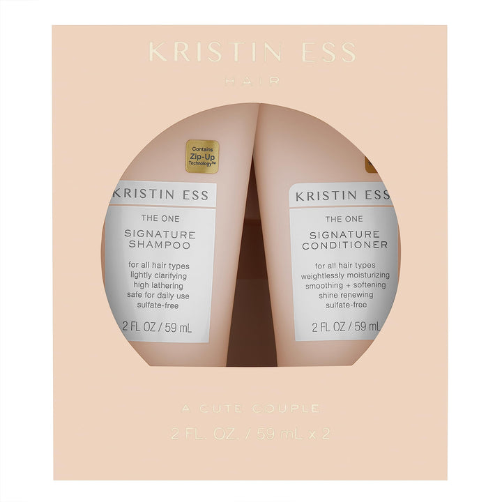 Kristin Ess travel duo front packaging shows compact, TSA-ready convenience and salon performance