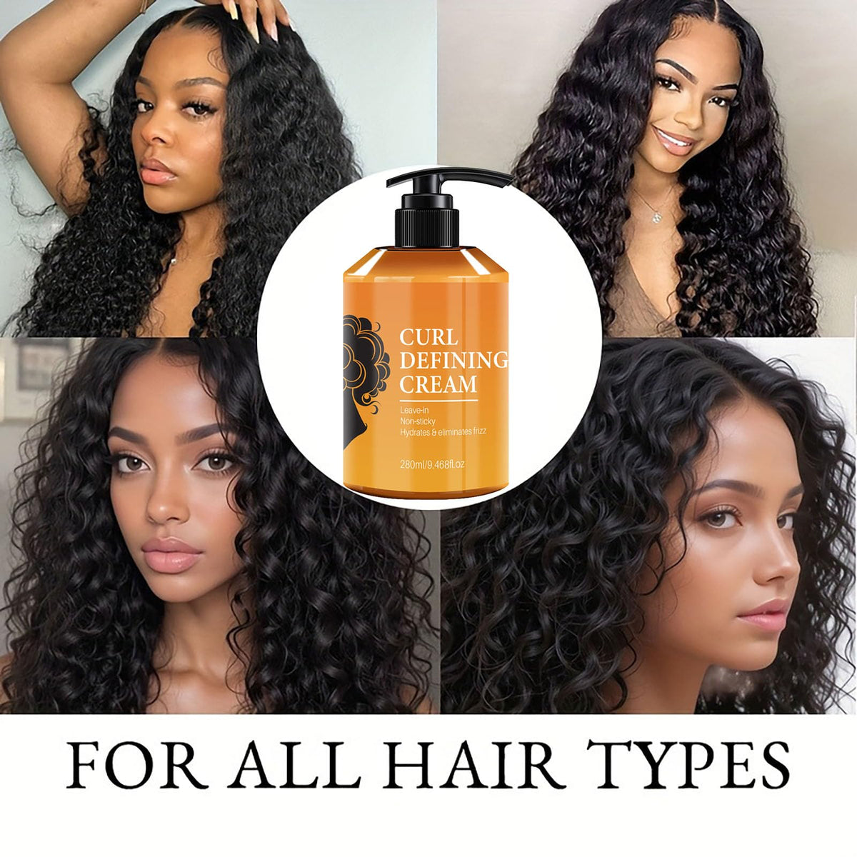 Krmspe before and after curl transformation, highlights reduced frizz and definition