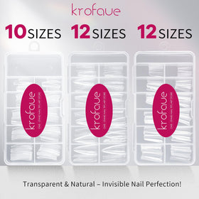 krofaue coffin tips side profile showing clean squared ends for modern nail looks
