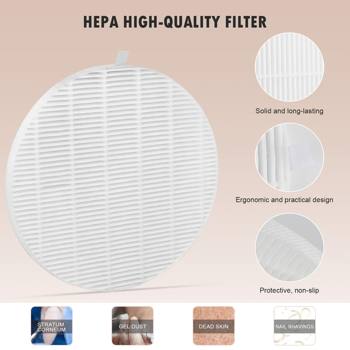 KTNAid filter held in hand showing actual 6.3-inch size benefit